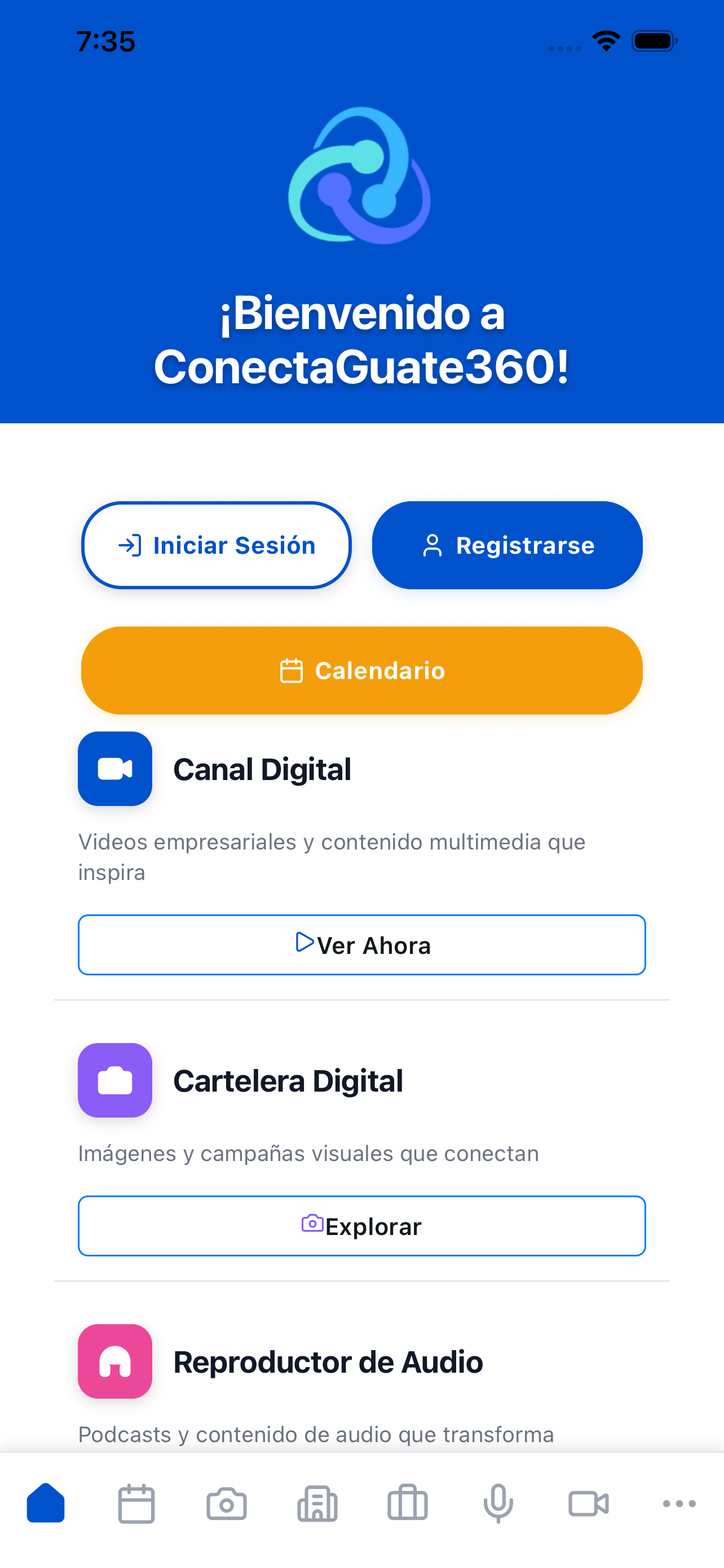 ConectaGuate360 App - Pantalla Principal
